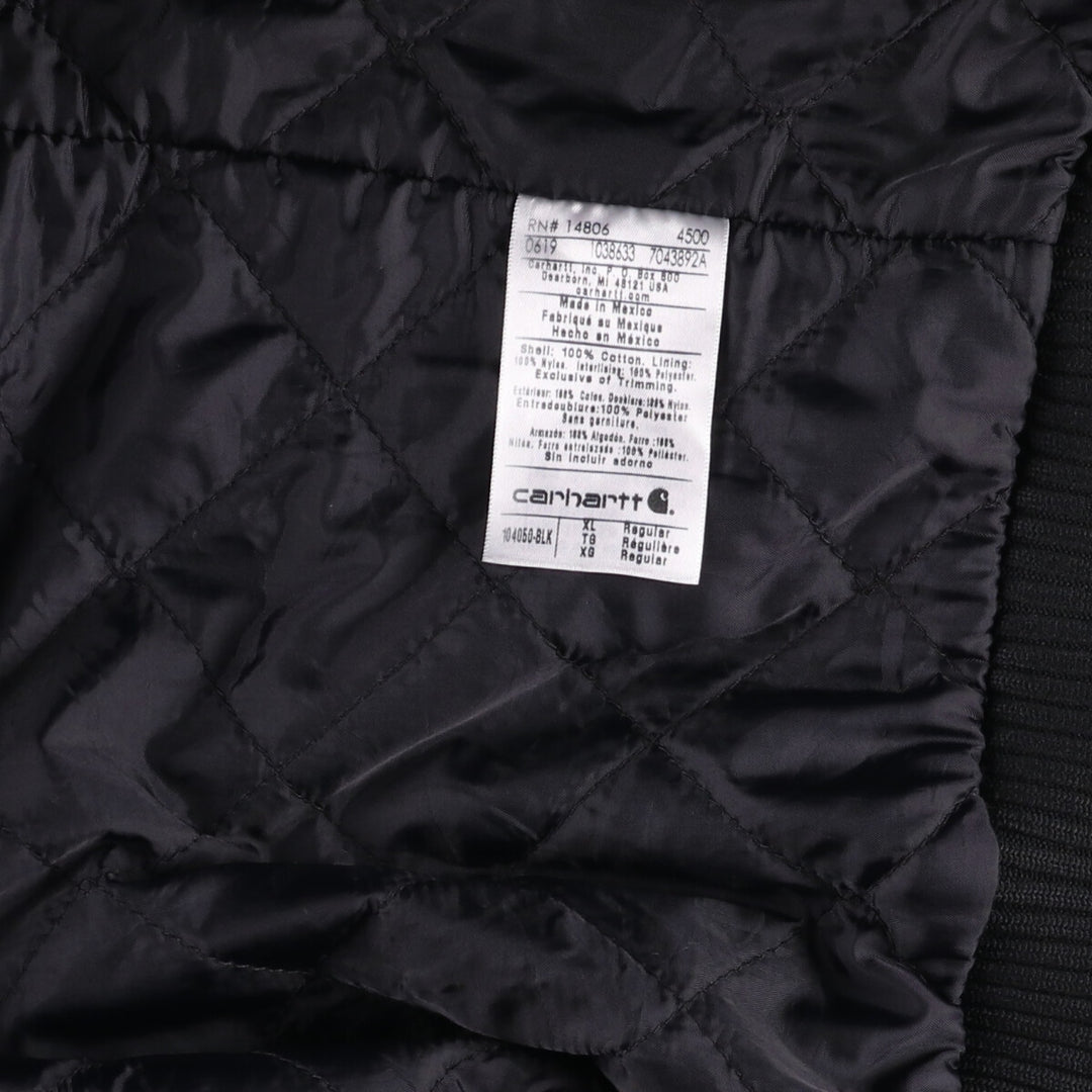 Carhartt WASHED DUCK INSULATED ACTIVE JACKET Duck full zip parka Men's XL size cotton black type Vintage Second Hand