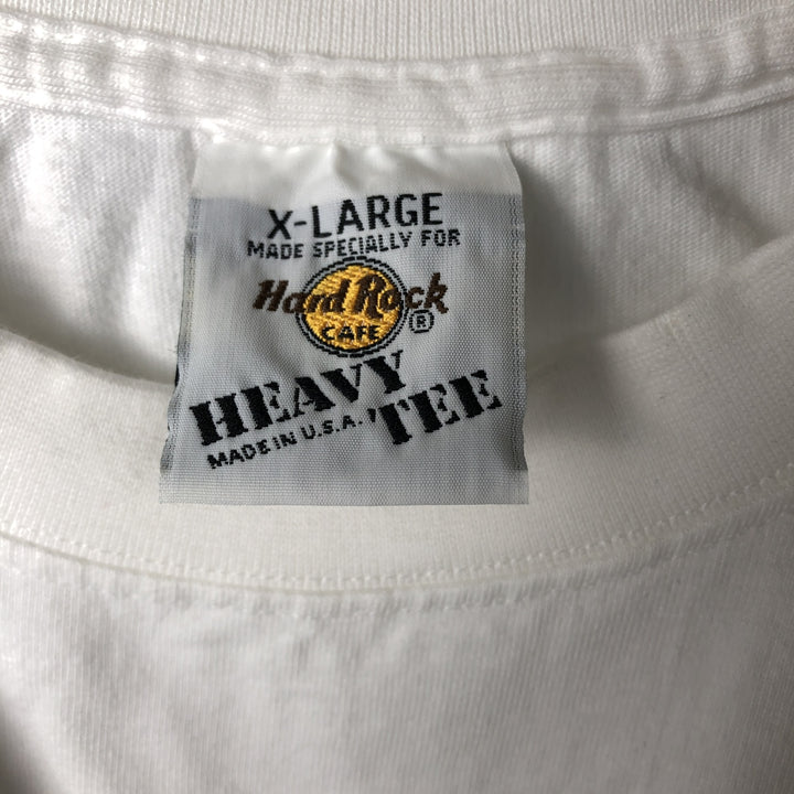 90'S HARD ROCK CAFE Hard Rock Cafe Advertising T-shirt Made in USA Men's XL Vintage cotton white type Vintage Second Hand