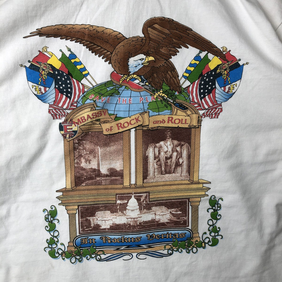 90'S HARD ROCK CAFE Hard Rock Cafe Advertising T-shirt Made in USA Men's XL Vintage cotton white type Vintage Second Hand