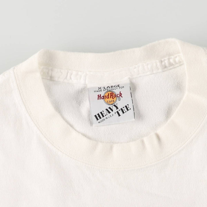 90'S HARD ROCK CAFE Hard Rock Cafe Advertising T-shirt Made in USA Men's XL Vintage cotton white type Vintage Second Hand