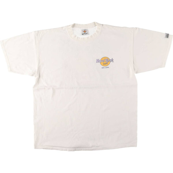 90'S HARD ROCK CAFE Hard Rock Cafe Back Print Advertising T-Shirt Made in USA Men's XL Vintage cotton white type Vintage Second Hand