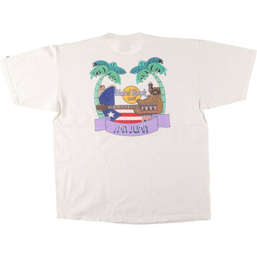 90'S HARD ROCK CAFE Hard Rock Cafe Back Print Advertising T-Shirt Made in USA Men's XL Vintage cotton white type Vintage Second Hand