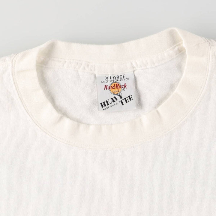 90'S HARD ROCK CAFE Hard Rock Cafe Back Print Advertising T-Shirt Made in USA Men's XL Vintage cotton white type Vintage Second Hand