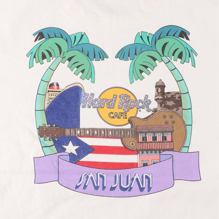 90'S HARD ROCK CAFE Hard Rock Cafe Back Print Advertising T-Shirt Made in USA Men's XL Vintage cotton white type Vintage Second Hand