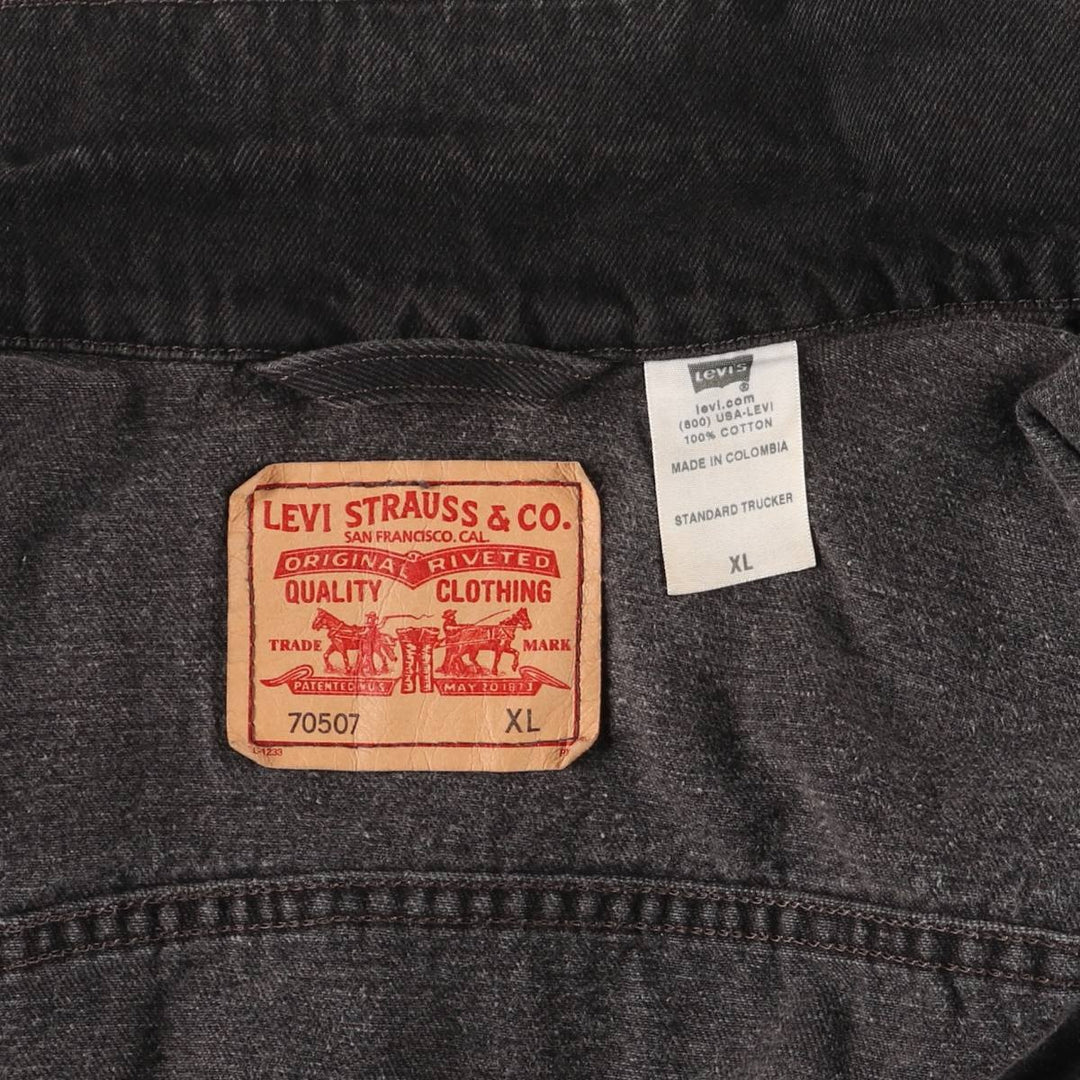 Levi's 70507 STANDARD TRUCKER Black Denim Jacket G-Jean Men's XL cotton black type Vintage Second Hand