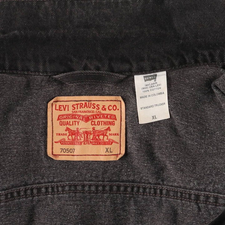 Levi's 70507 STANDARD TRUCKER Black Denim Jacket G-Jean Men's XL cotton black type Vintage Second Hand