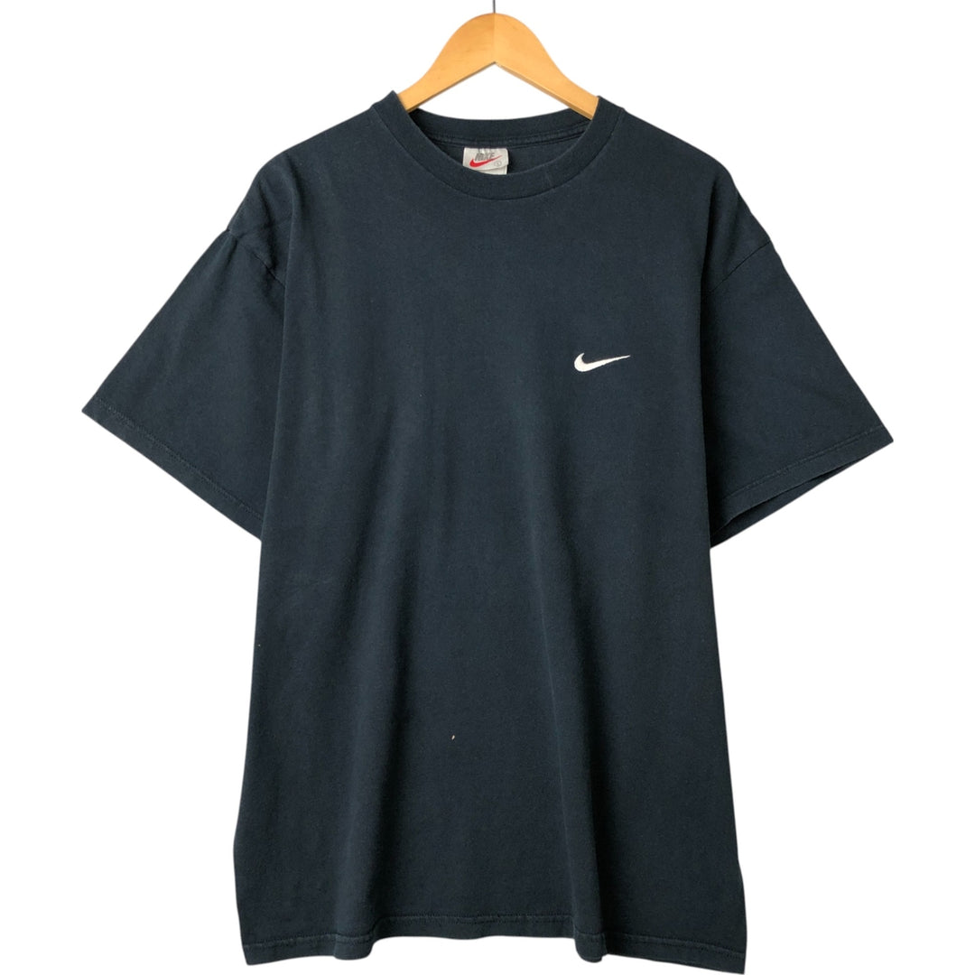 90'S Nike One Point Logo T-shirt Made in USA Men's L Size Vintage cotton black type Vintage Second Hand