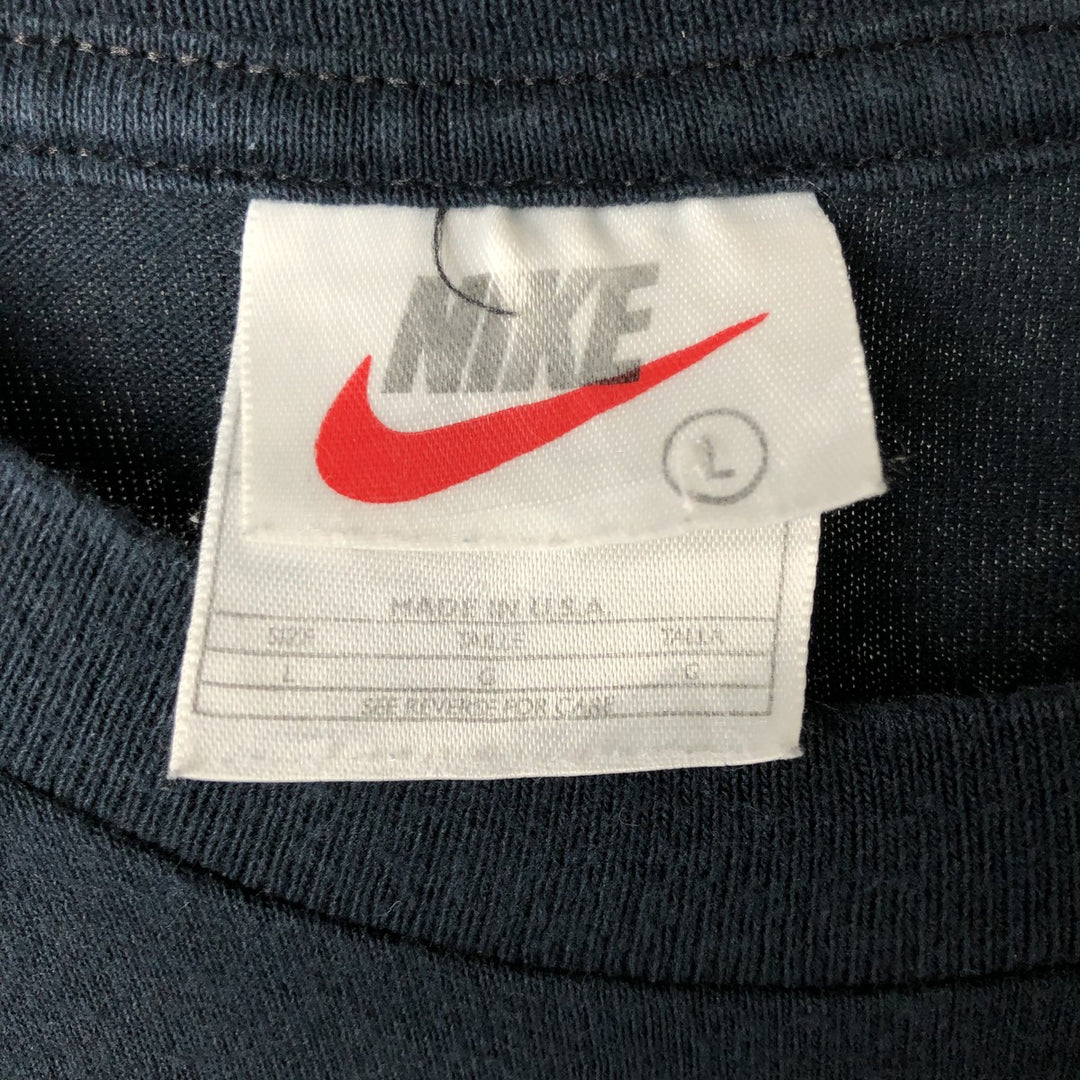 90'S Nike One Point Logo T-shirt Made in USA Men's L Size Vintage cotton black type Vintage Second Hand