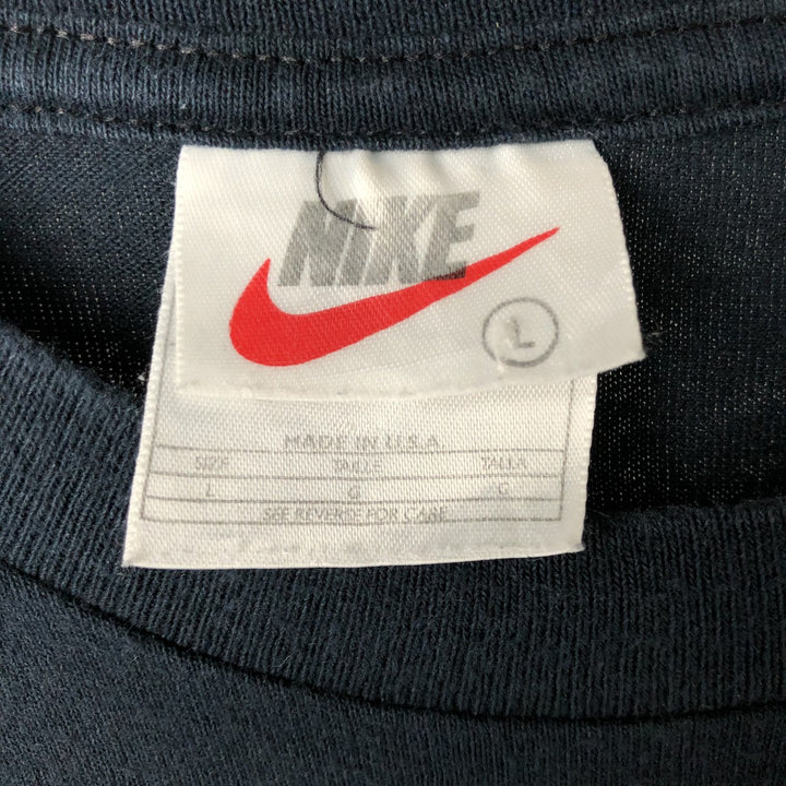 90'S Nike One Point Logo T-shirt Made in USA Men's L Size Vintage cotton black type Vintage Second Hand