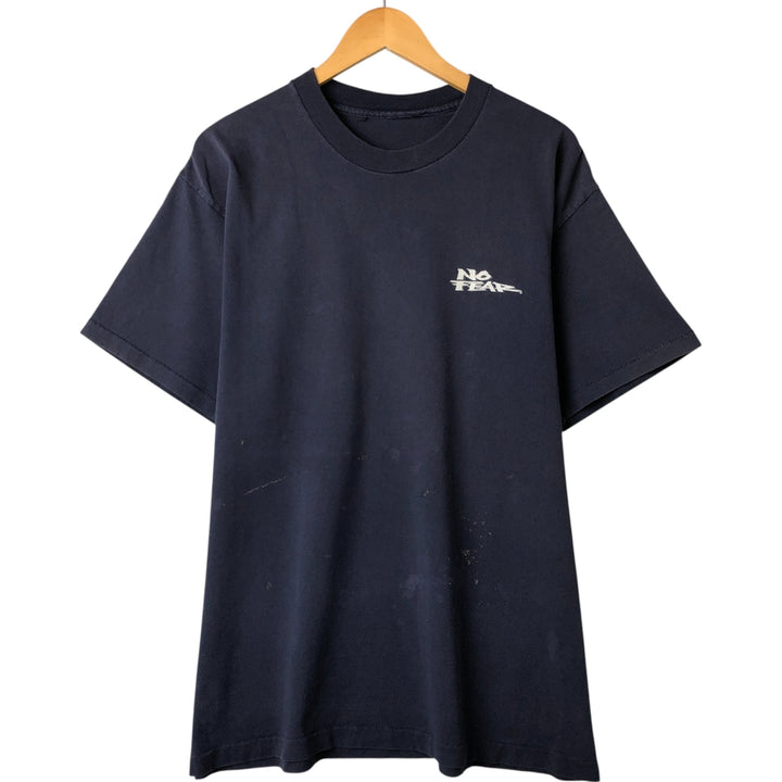 NO FEAR Surf Skate T-shirt Men's XL size unclear navy blue type Vintage Second Hand