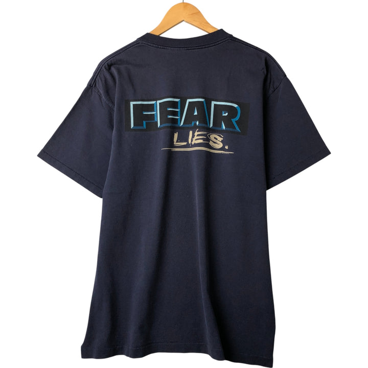 NO FEAR Surf Skate T-shirt Men's XL size unclear navy blue type Vintage Second Hand