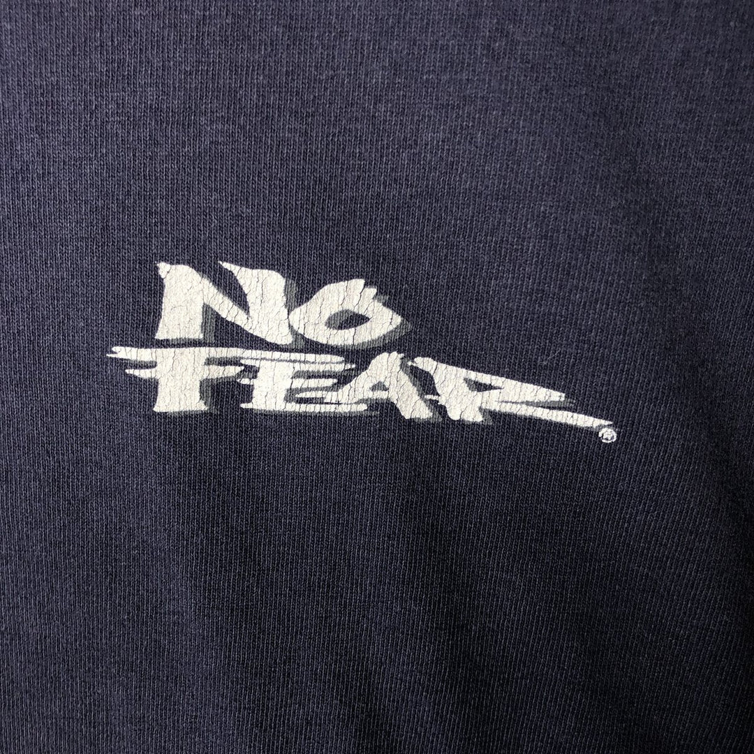 NO FEAR Surf Skate T-shirt Men's XL size unclear navy blue type Vintage Second Hand