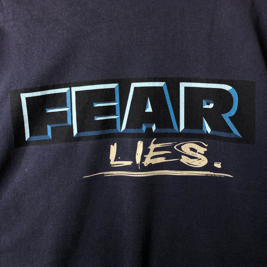 NO FEAR Surf Skate T-shirt Men's XL size unclear navy blue type Vintage Second Hand