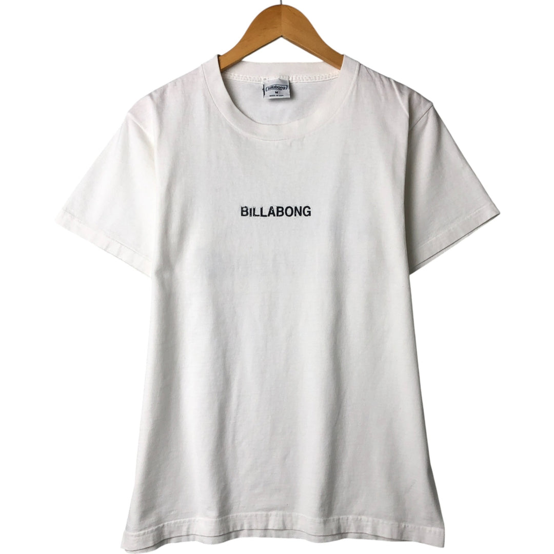 90'S Billabong surf and skate T-shirt, made in the USA, men's size M, vintage cotton white type Vintage Second Hand