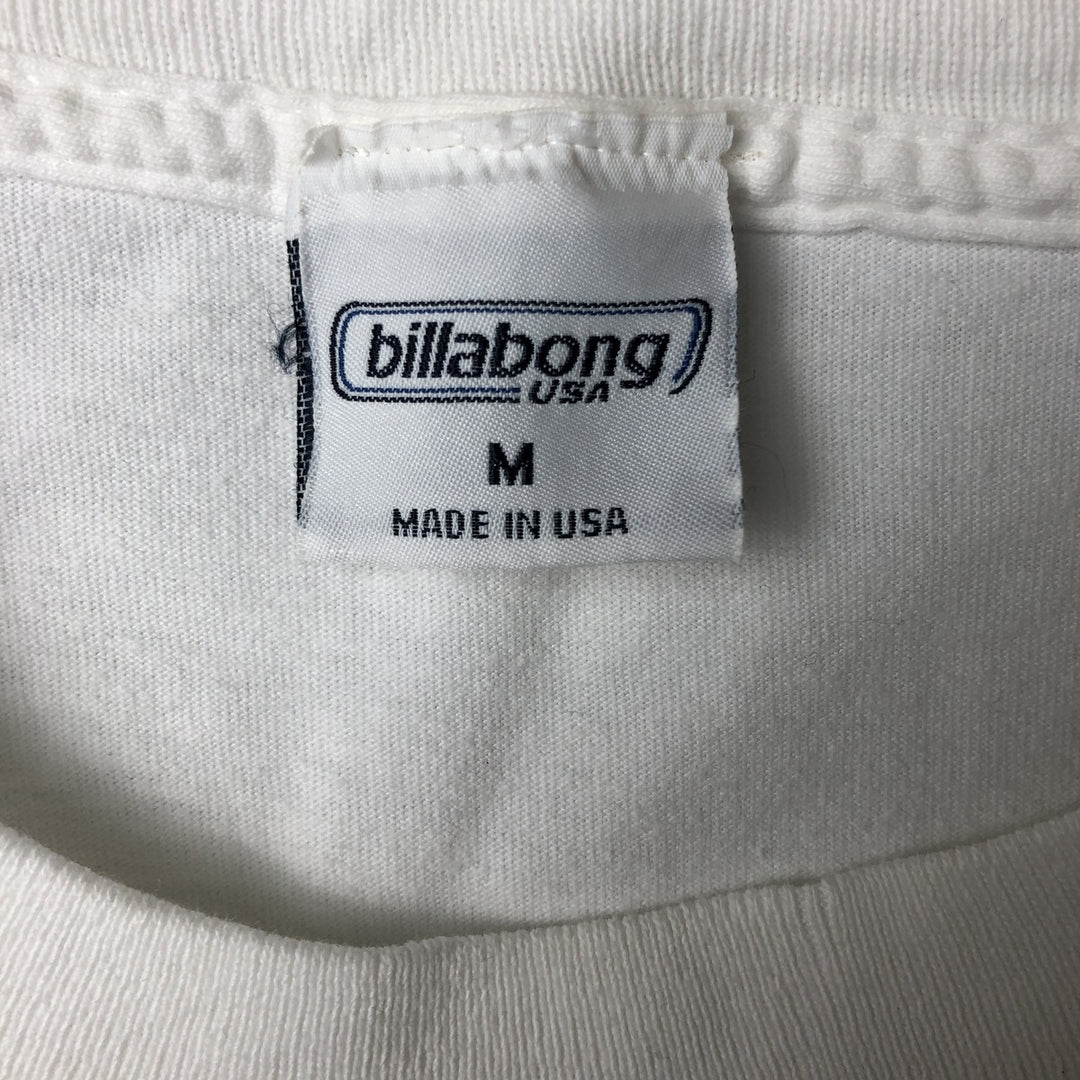 90'S Billabong surf and skate T-shirt, made in the USA, men's size M, vintage cotton white type Vintage Second Hand
