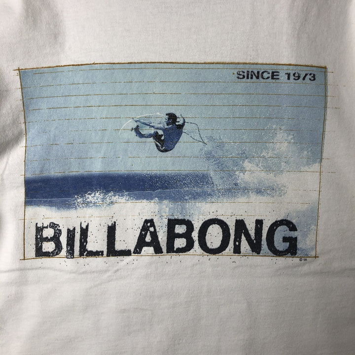 90'S Billabong surf and skate T-shirt, made in the USA, men's size M, vintage cotton white type Vintage Second Hand