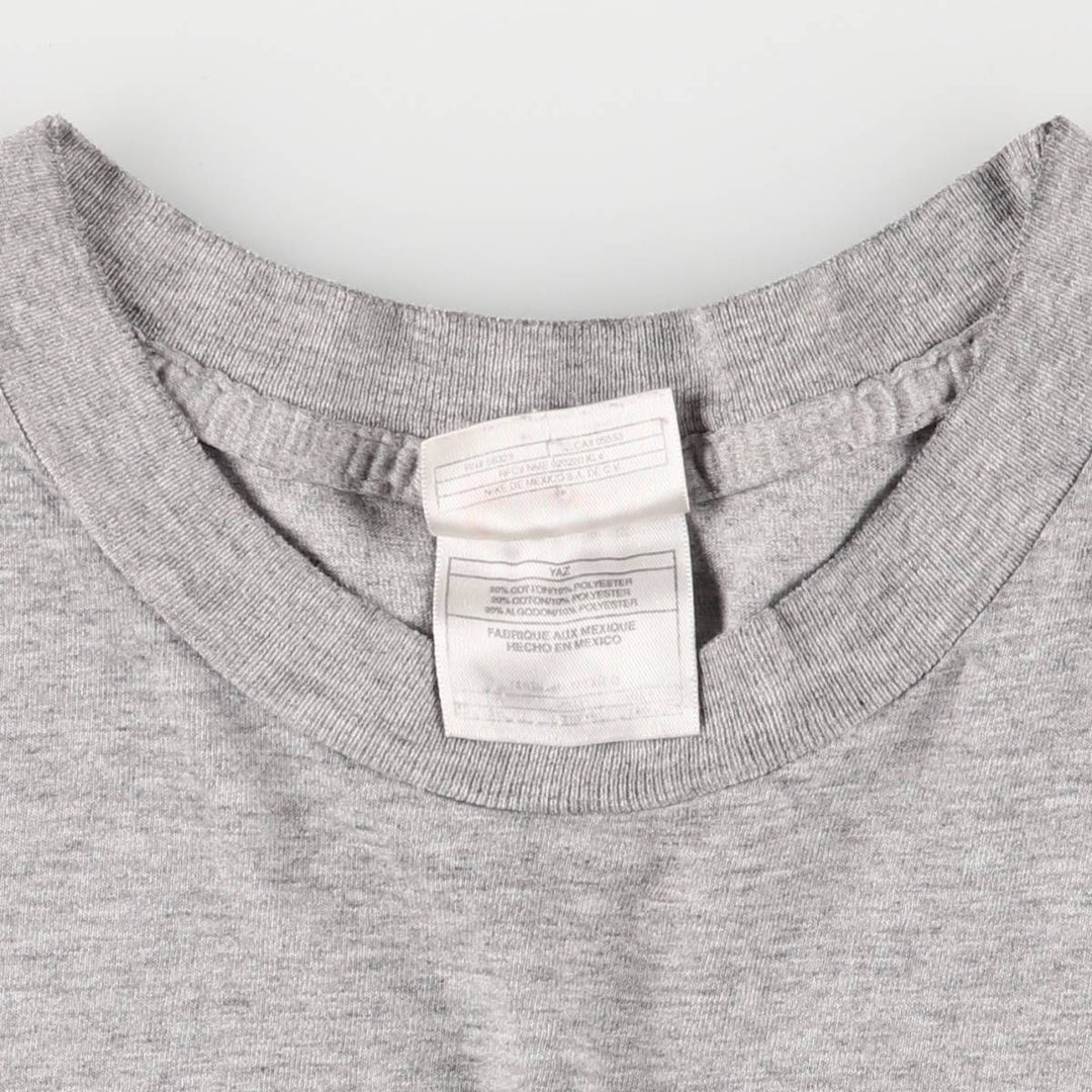 90'S Nike logo print T-shirt, men's XXL size, vintage cotton gray type Vintage Second Hand