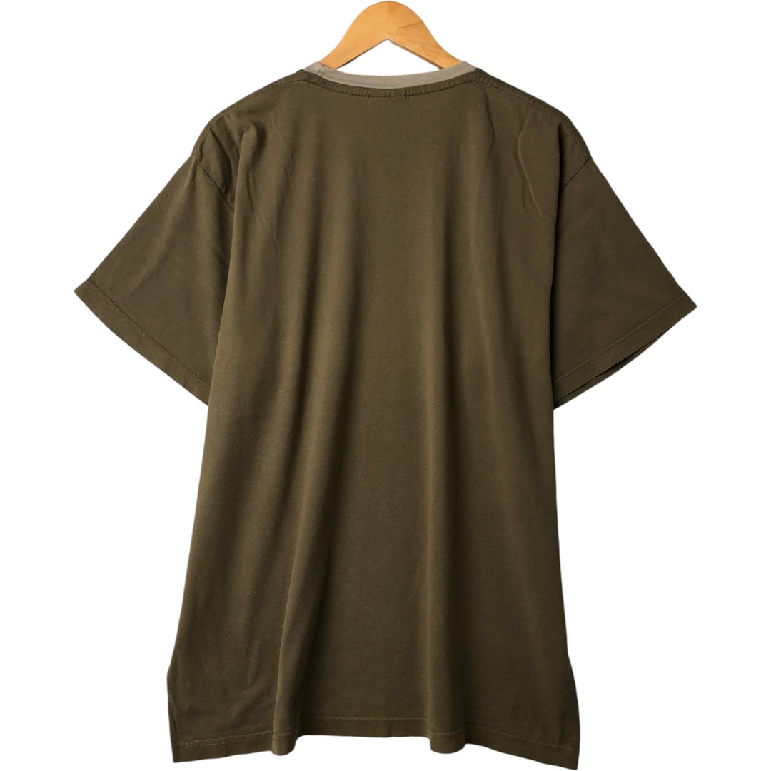 00'S Nike logo print T-shirt, men's XL size cotton Khaki type sage green Vintage Second Hand