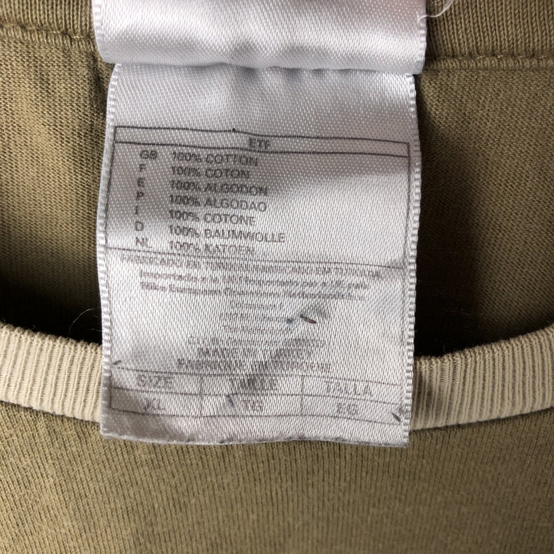 00'S Nike logo print T-shirt, men's XL size cotton Khaki type sage green Vintage Second Hand