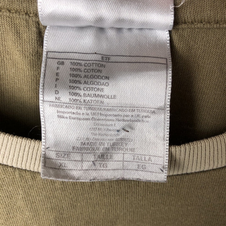 00'S Nike logo print T-shirt, men's XL size cotton Khaki type sage green Vintage Second Hand