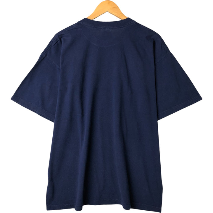 90'S Adidas logo print T-shirt, made in USA, men's size L, vintage cotton navy blue type Vintage Second Hand