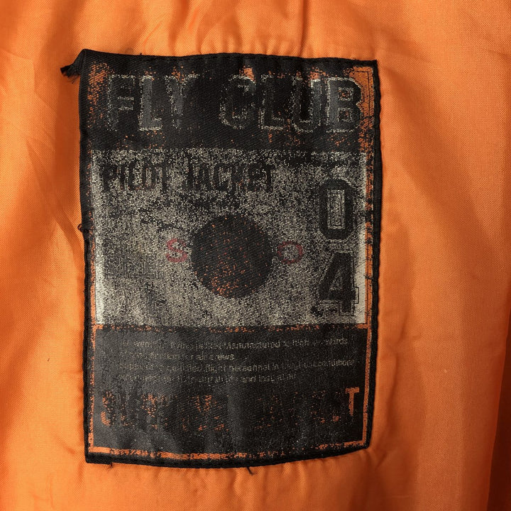 Civilian FLY CLUB MA-1 style padded military flight jacket, men's size L Nylon navy blue type Vintage Second Hand