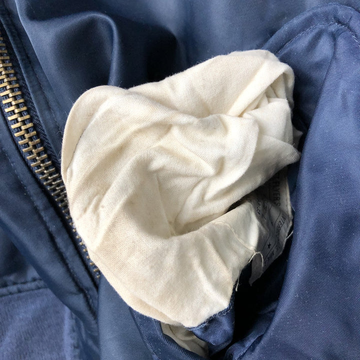 Civilian FLY CLUB MA-1 style padded military flight jacket, men's size L Nylon navy blue type Vintage Second Hand