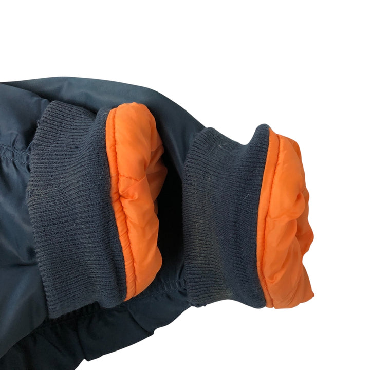 Civilian FLY CLUB MA-1 style padded military flight jacket, men's size L Nylon navy blue type Vintage Second Hand