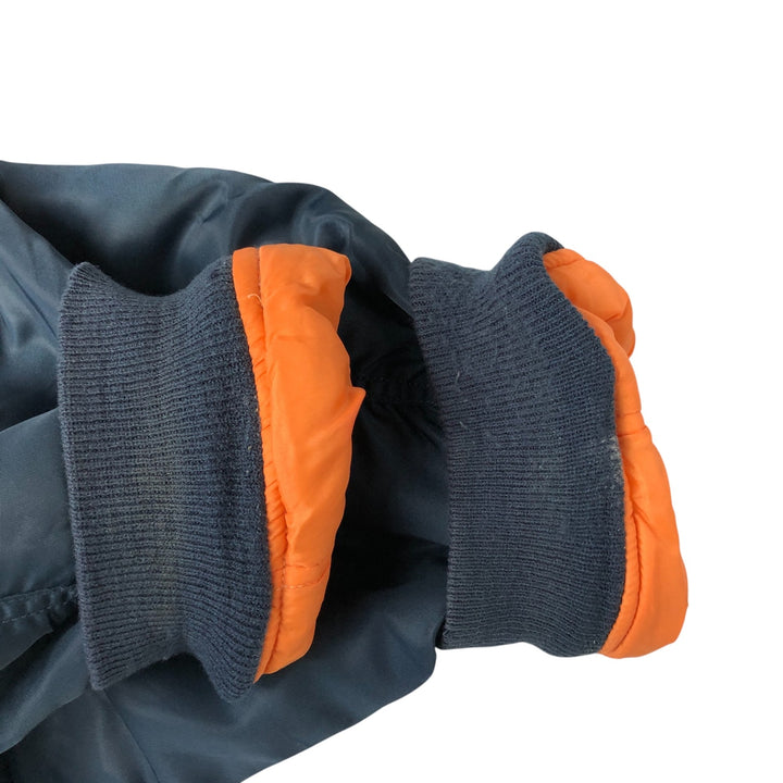 Civilian FLY CLUB MA-1 style padded military flight jacket, men's size L Nylon navy blue type Vintage Second Hand