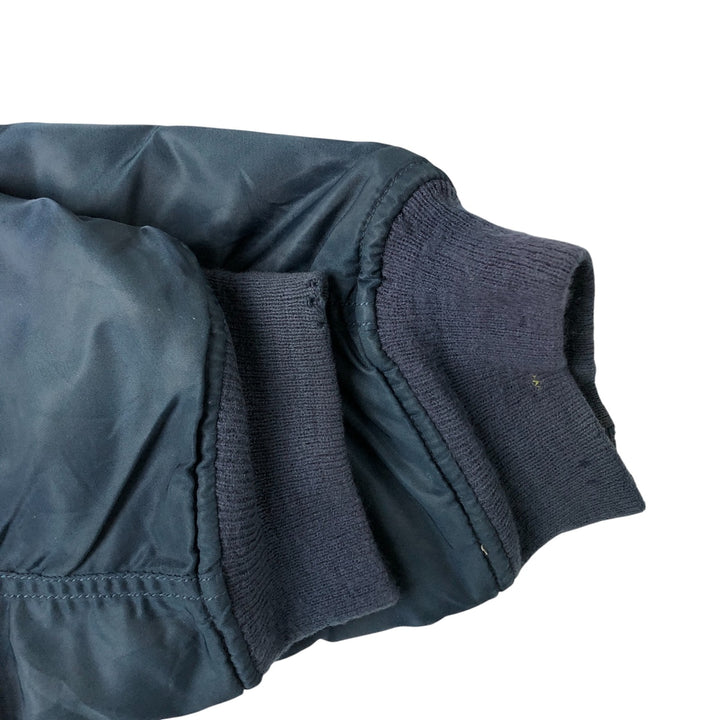 Civilian FLY CLUB MA-1 style padded military flight jacket, men's size L Nylon navy blue type Vintage Second Hand