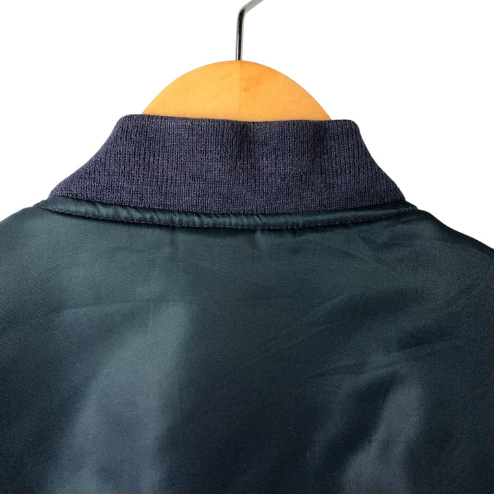 Civilian FLY CLUB MA-1 style padded military flight jacket, men's size L Nylon navy blue type Vintage Second Hand