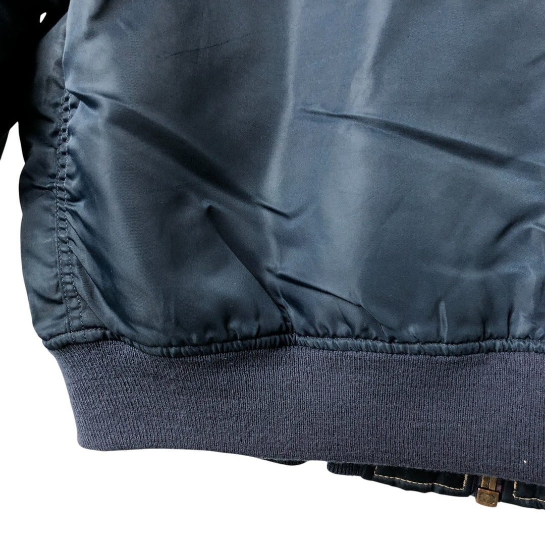 Civilian FLY CLUB MA-1 style padded military flight jacket, men's size L Nylon navy blue type Vintage Second Hand