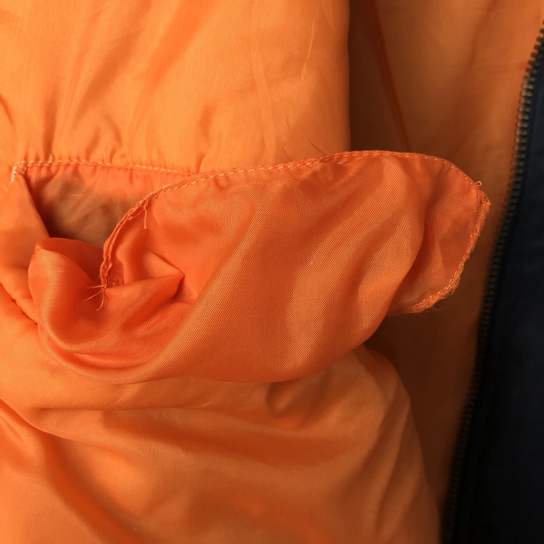 Civilian FLY CLUB MA-1 style padded military flight jacket, men's size L Nylon navy blue type Vintage Second Hand