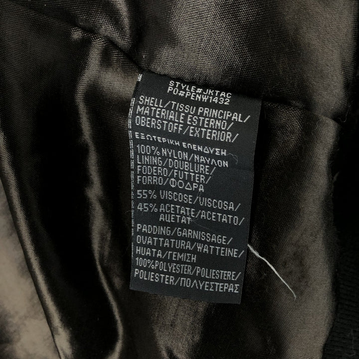 90'S civilian Schott American College MA-1 style padded military flight jacket, men's size XL Nylon black type Vintage Second Hand