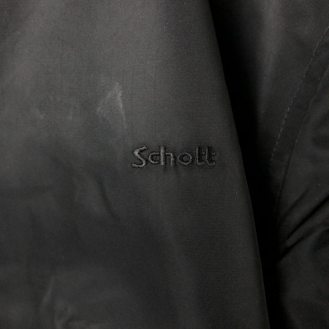 90'S civilian Schott American College MA-1 style padded military flight jacket, men's size XL Nylon black type Vintage Second Hand