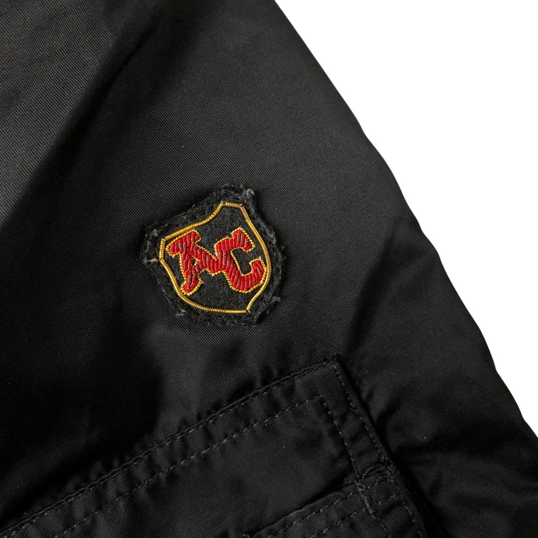 90'S civilian Schott American College MA-1 style padded military flight jacket, men's size XL Nylon black type Vintage Second Hand
