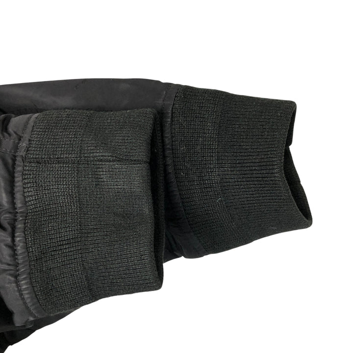 90'S civilian Schott American College MA-1 style padded military flight jacket, men's size XL Nylon black type Vintage Second Hand