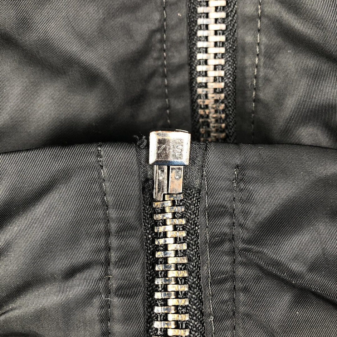 90'S civilian Schott American College MA-1 style padded military flight jacket, men's size XL Nylon black type Vintage Second Hand