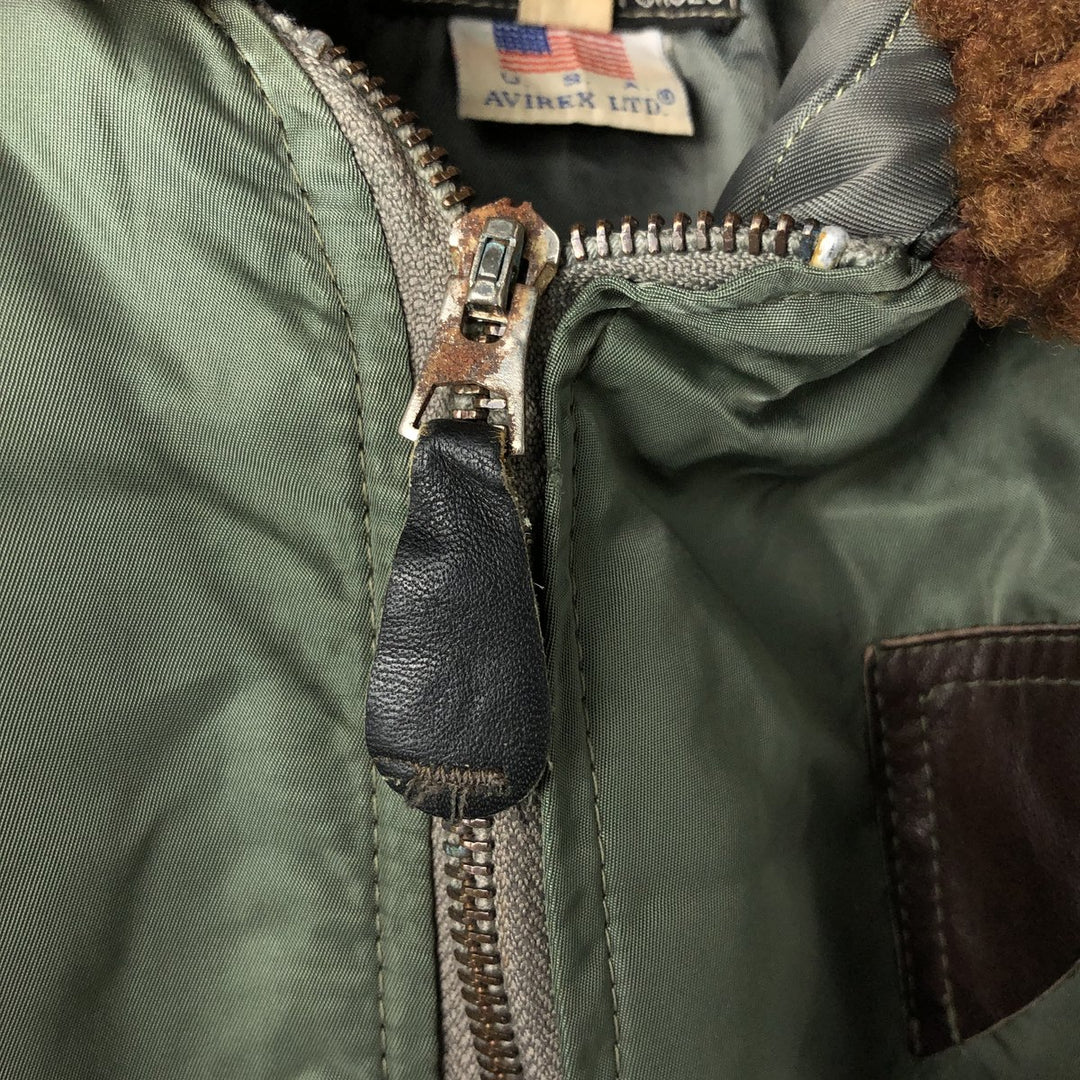 90'S civilian Avirex B-15 type padded military flight jacket, men's size M, vintage unclear Khaki type Vintage Second Hand