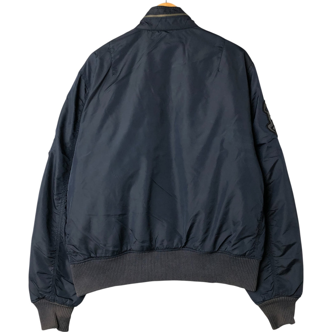 Alpha ALPHA Men's Padded Military Jacket (XXL) Nylon navy blue type Vintage Second Hand