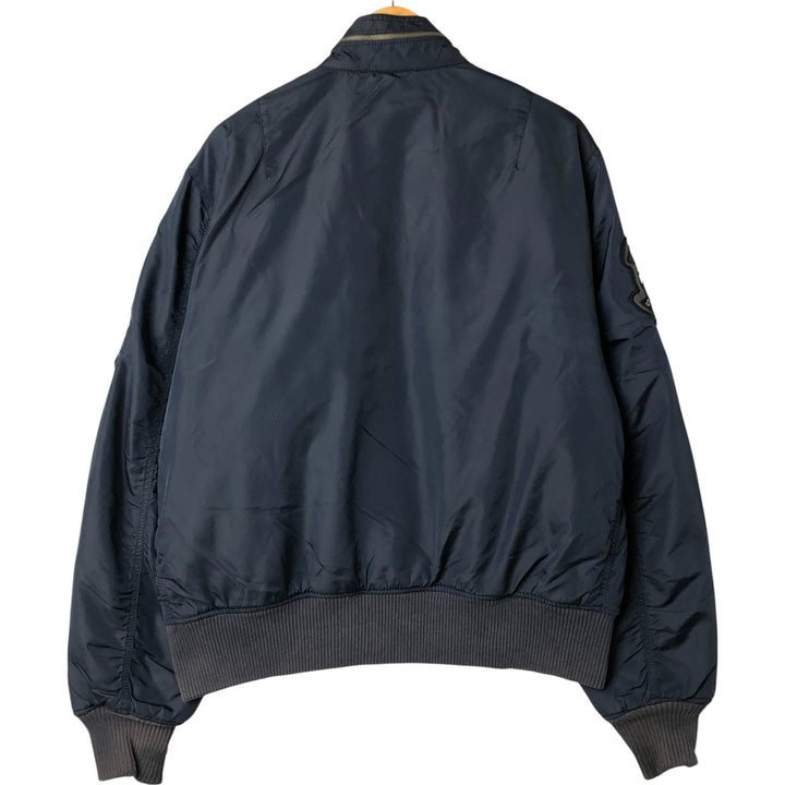 Alpha ALPHA Men's Padded Military Jacket (XXL) Nylon navy blue type Vintage Second Hand