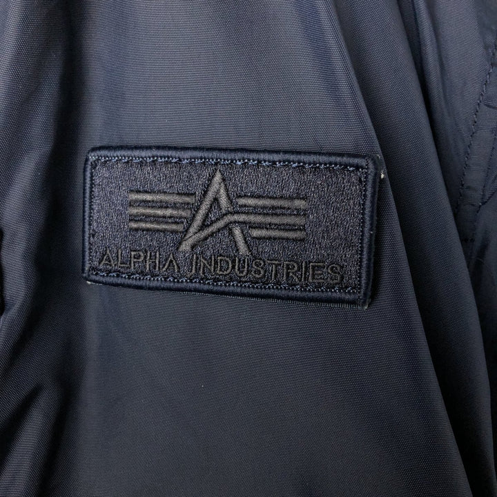 Alpha ALPHA Men's Padded Military Jacket (XXL) Nylon navy blue type Vintage Second Hand