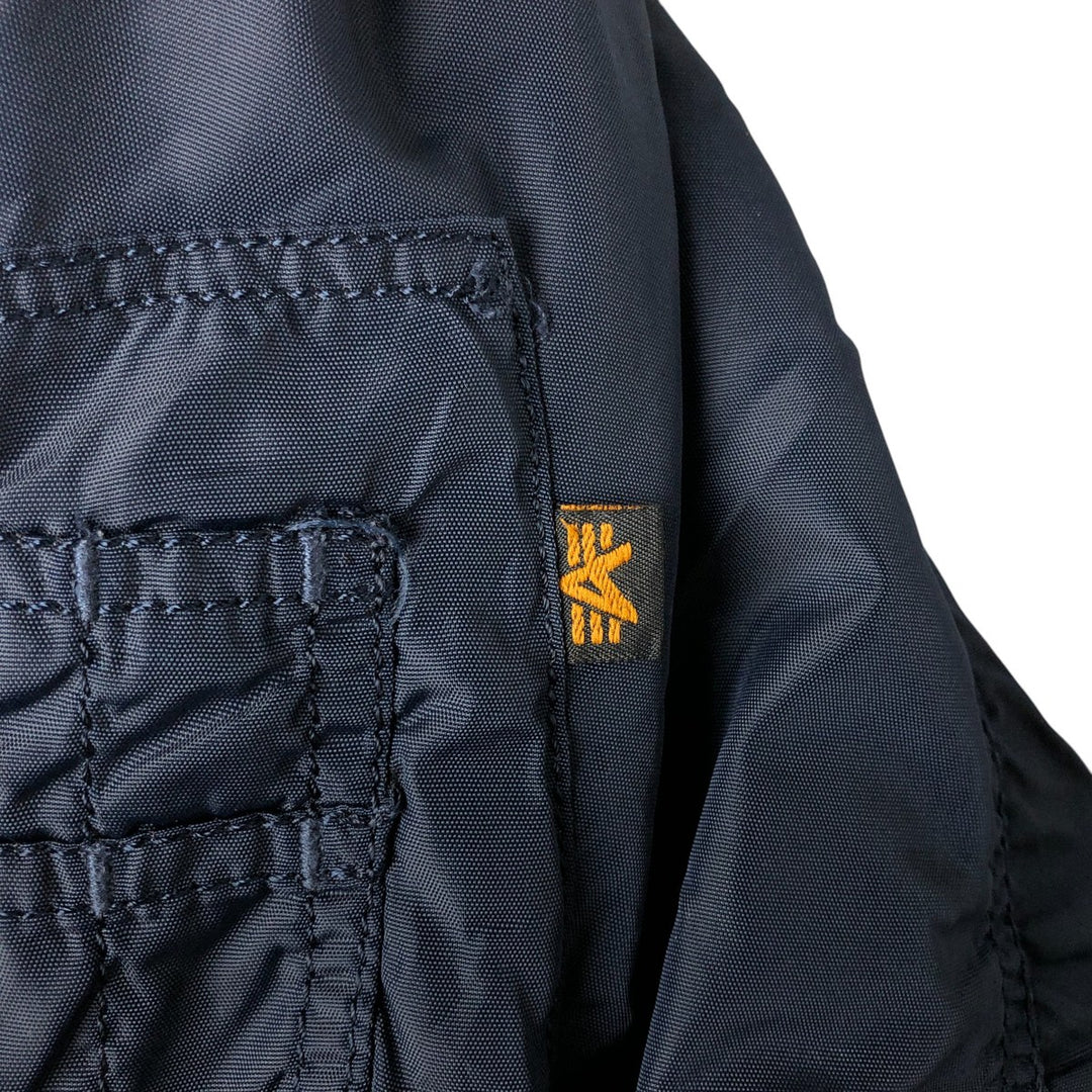 Alpha ALPHA Men's Padded Military Jacket (XXL) Nylon navy blue type Vintage Second Hand