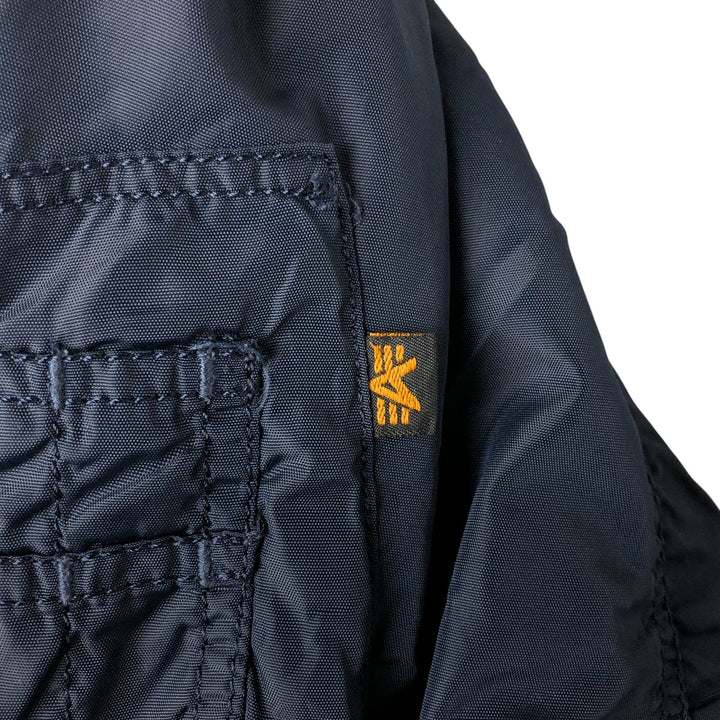 Alpha ALPHA Men's Padded Military Jacket (XXL) Nylon navy blue type Vintage Second Hand