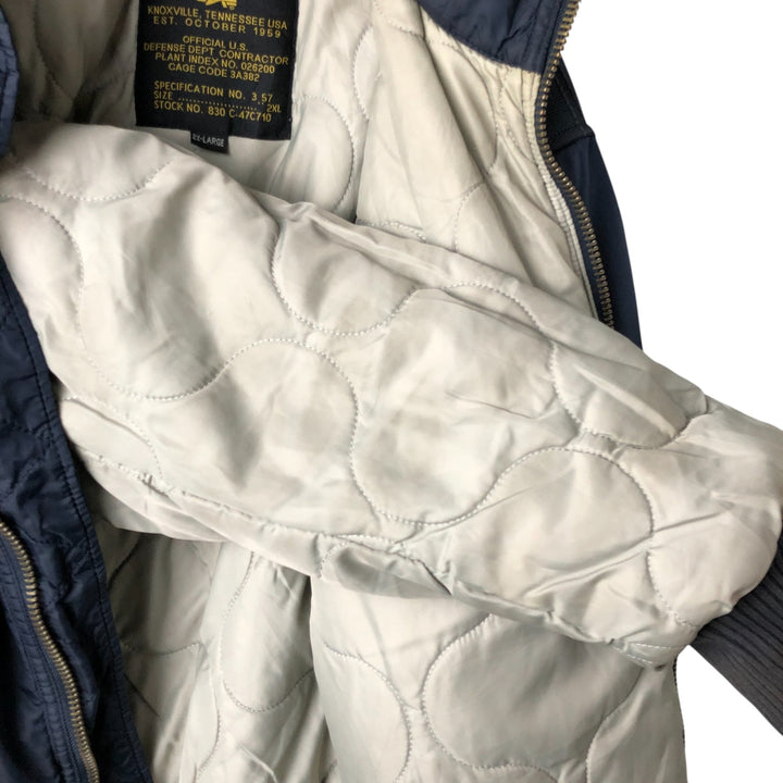 Alpha ALPHA Men's Padded Military Jacket (XXL) Nylon navy blue type Vintage Second Hand