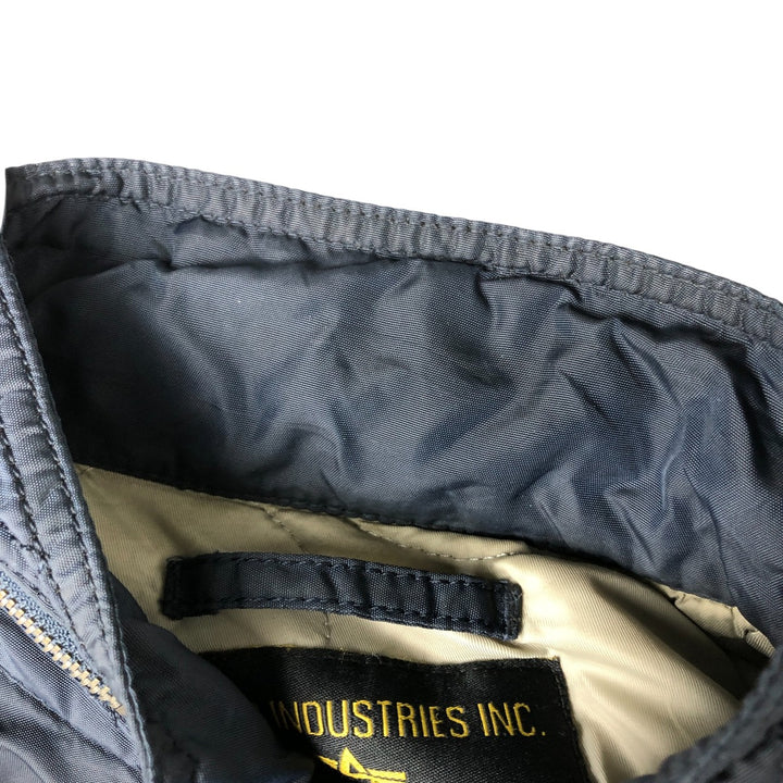 Alpha ALPHA Men's Padded Military Jacket (XXL) Nylon navy blue type Vintage Second Hand