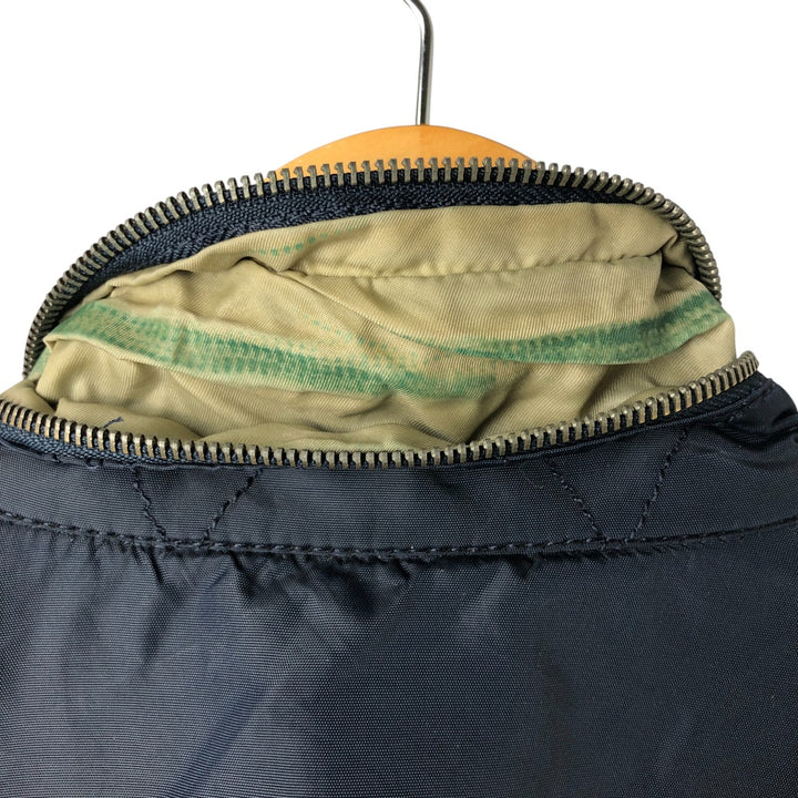 Alpha ALPHA Men's Padded Military Jacket (XXL) Nylon navy blue type Vintage Second Hand