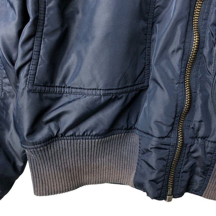Alpha ALPHA Men's Padded Military Jacket (XXL) Nylon navy blue type Vintage Second Hand
