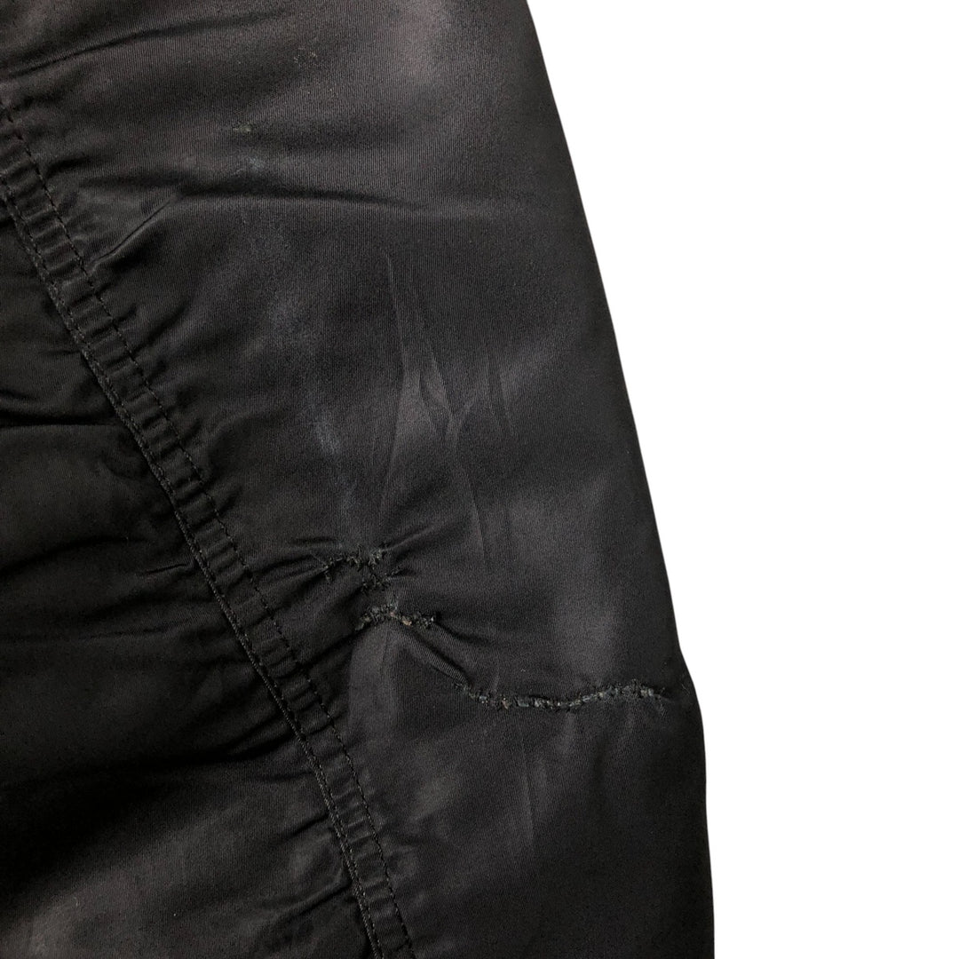 Alpha MA-1 style padded hooded military flight jacket, made in the USA, men's size L. Nylon black type Vintage Second Hand