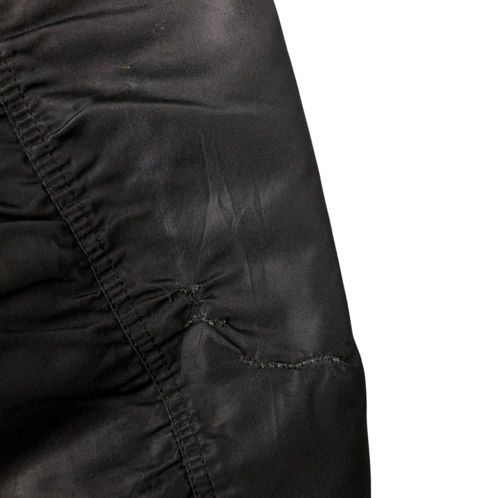 Alpha MA-1 style padded hooded military flight jacket, made in the USA, men's size L. Nylon black type Vintage Second Hand